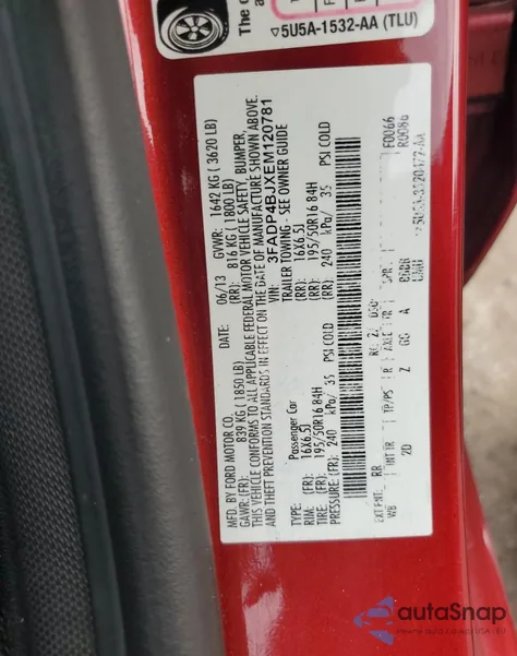 2014 Ford Fiesta Se z USA, uszkodzony, nr VIN 3FADP4BJXEM120781